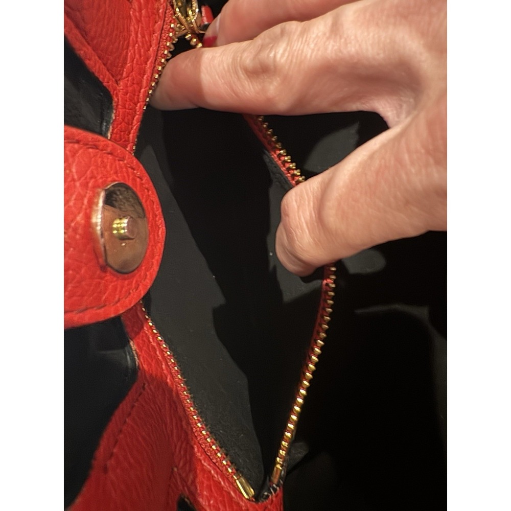Alexander McQueen Red Pebbled Leather Mini Tote Crossbody Bag Gold Hardware - Picture 10 of 14